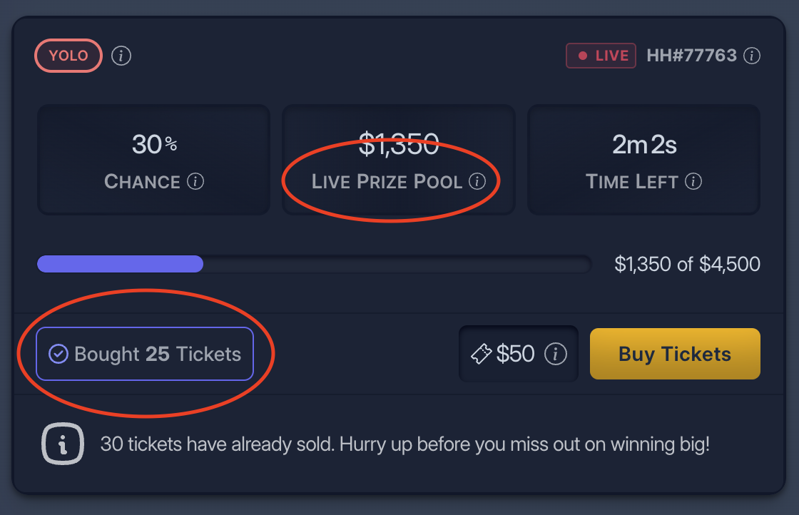 Live Prize Pool